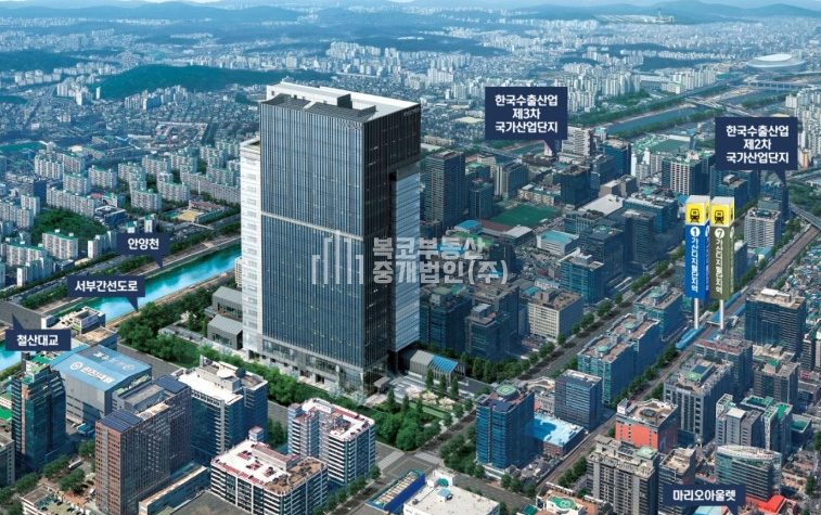 서울 금천구 가산동 가디역 도보 6분, 신축 첫입주 월세 매물번호 10038 사진 1